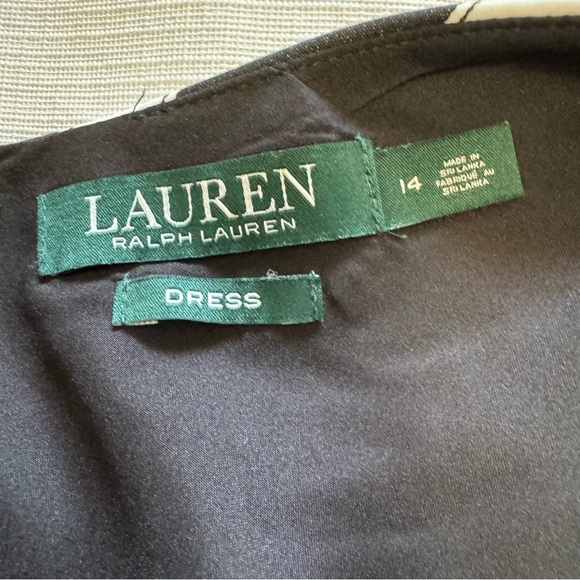 Ralph Lauren Striped Black and White Midi Dress SZ 14 - Picture 6 of 12